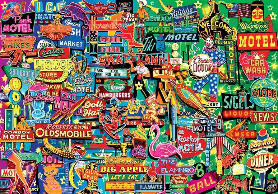 Amazon.com: Kodak Premium Puzzles: Neon Retro Signs by Artist