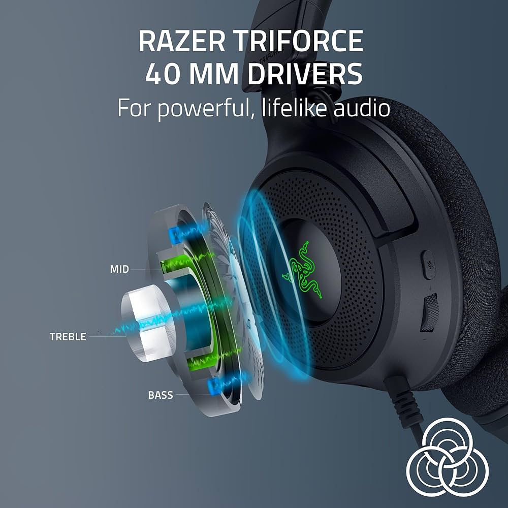 Amazon.com: Razer Kraken V4 X Wired Gaming Headset: 40 mm Drivers