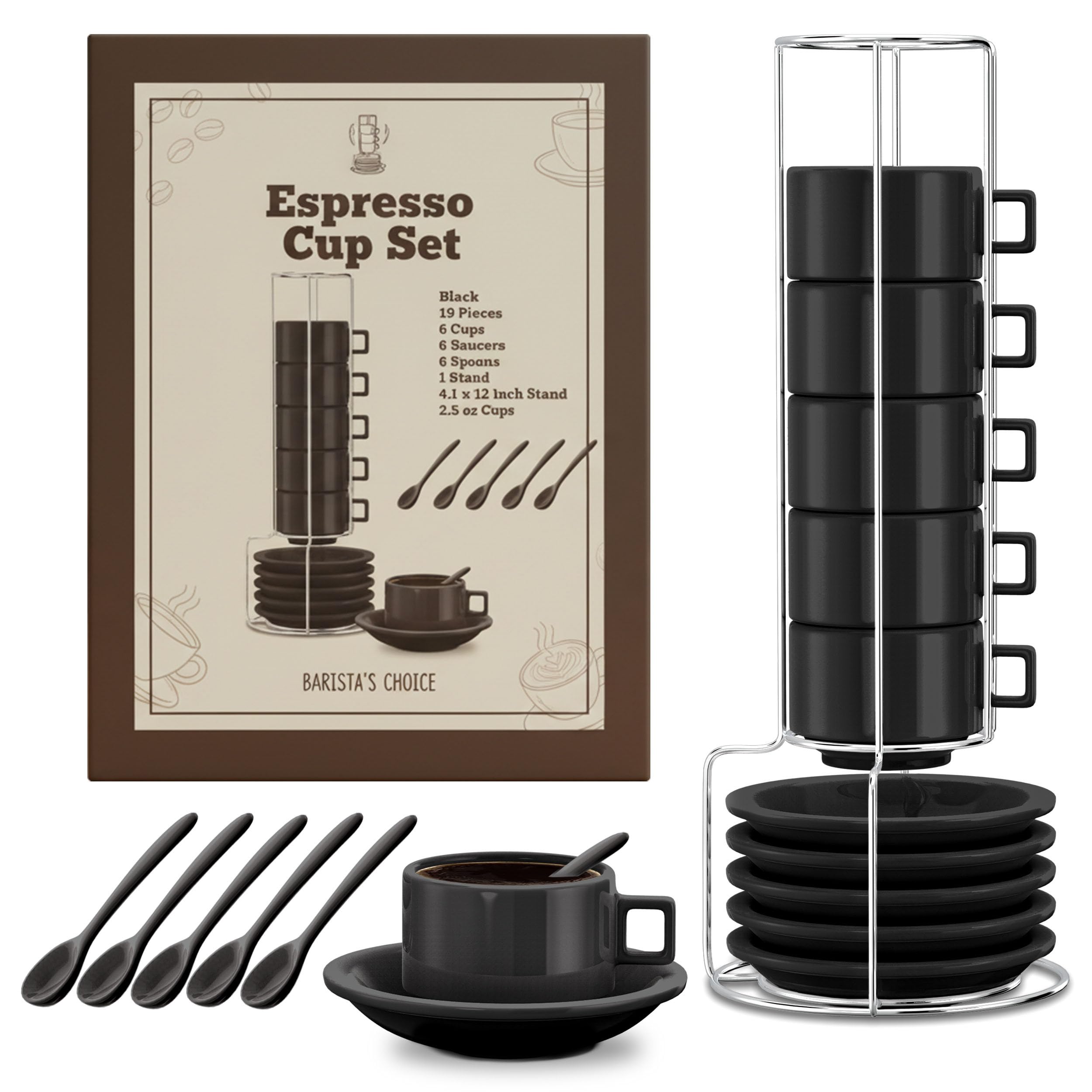 Amazon.com | Houseables Espresso Cup Set, Espresso Cups Stackable