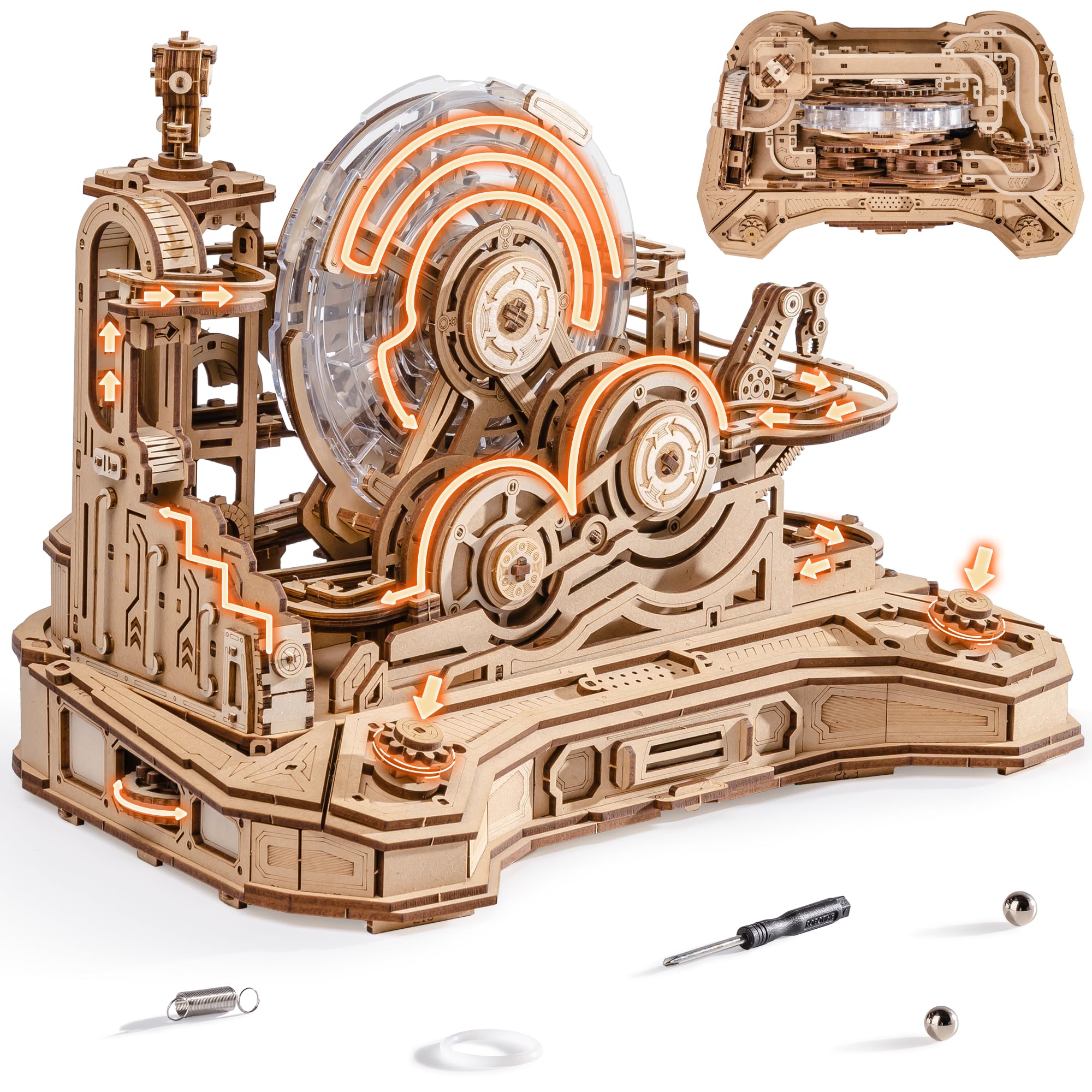 Amazon | ROBOTIME 立体パズル 木製 3D ウッドパズル マーブルラン