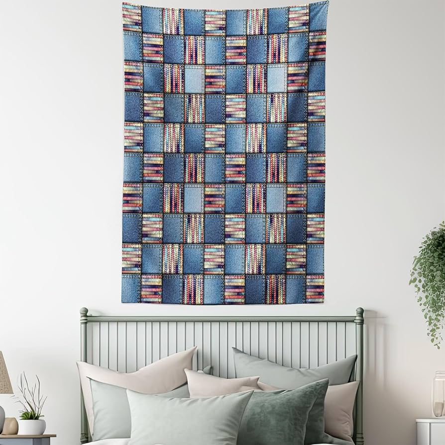 パッチワークタペストリー「春の予感」縦 166cm 横147cm の大作 パッチ