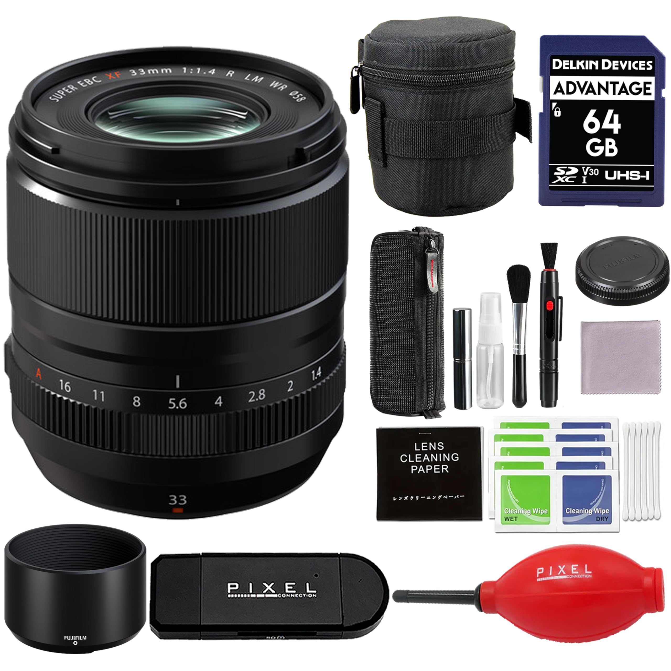 Amazon.com : Fujifilm XF 33mm f/1.4 R LM WR Lens Bundle with Card