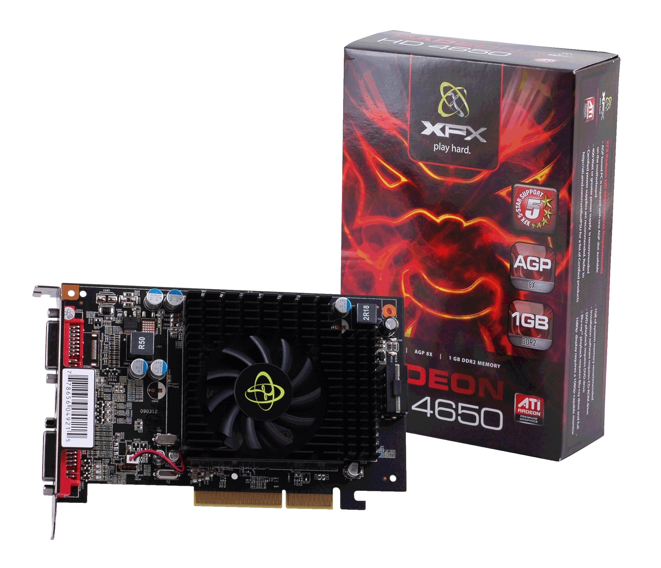 XFX ATI Radeon HD 4650 1 GB DDR2_SDRAM 2 DVI AGP Video Card