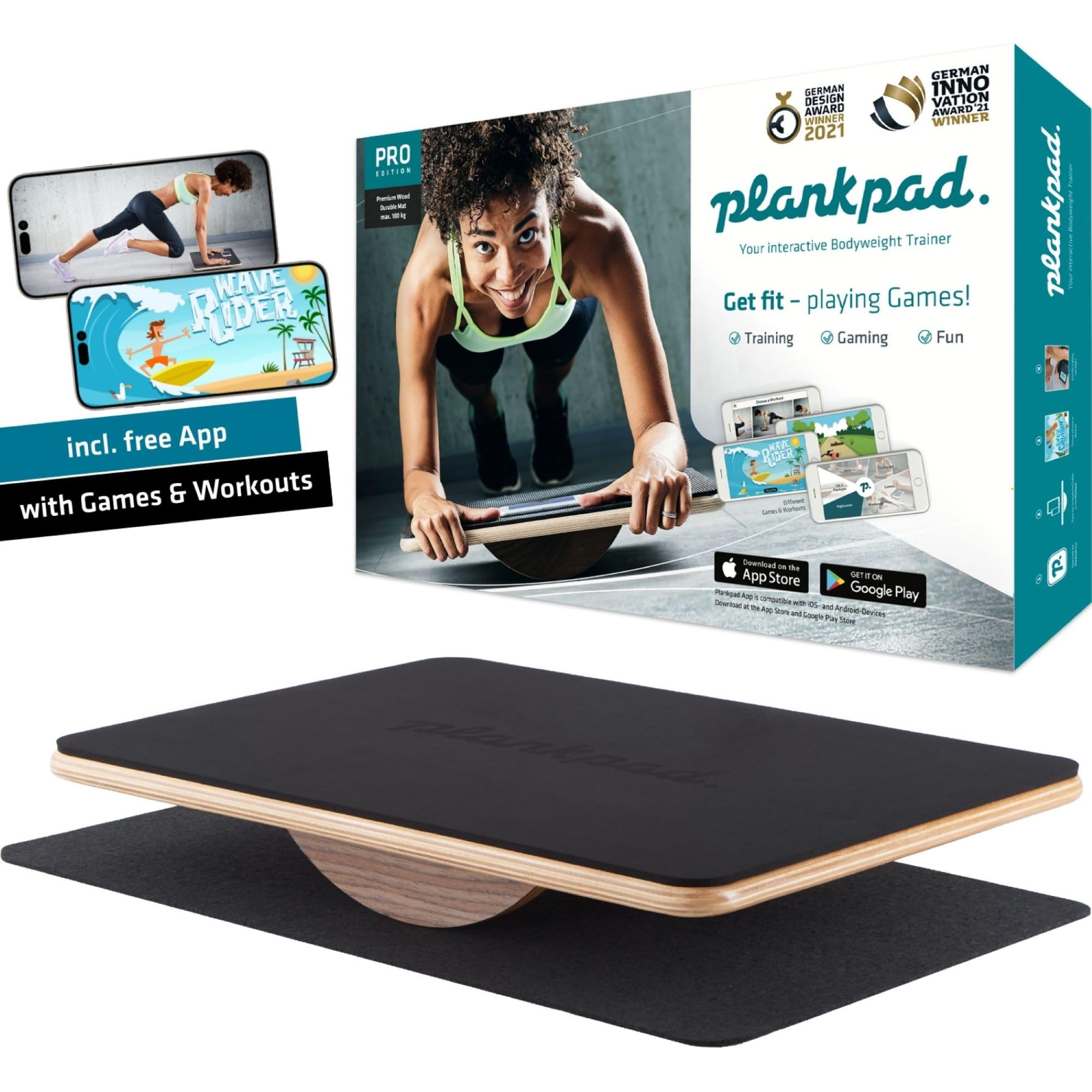 Amazon | Plankpad - iOSおよびAndroid用トレーニングアプリ搭載