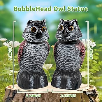 Amazon.com : BobbleHead Owl Decoys Sculpture to Scare Birds Away