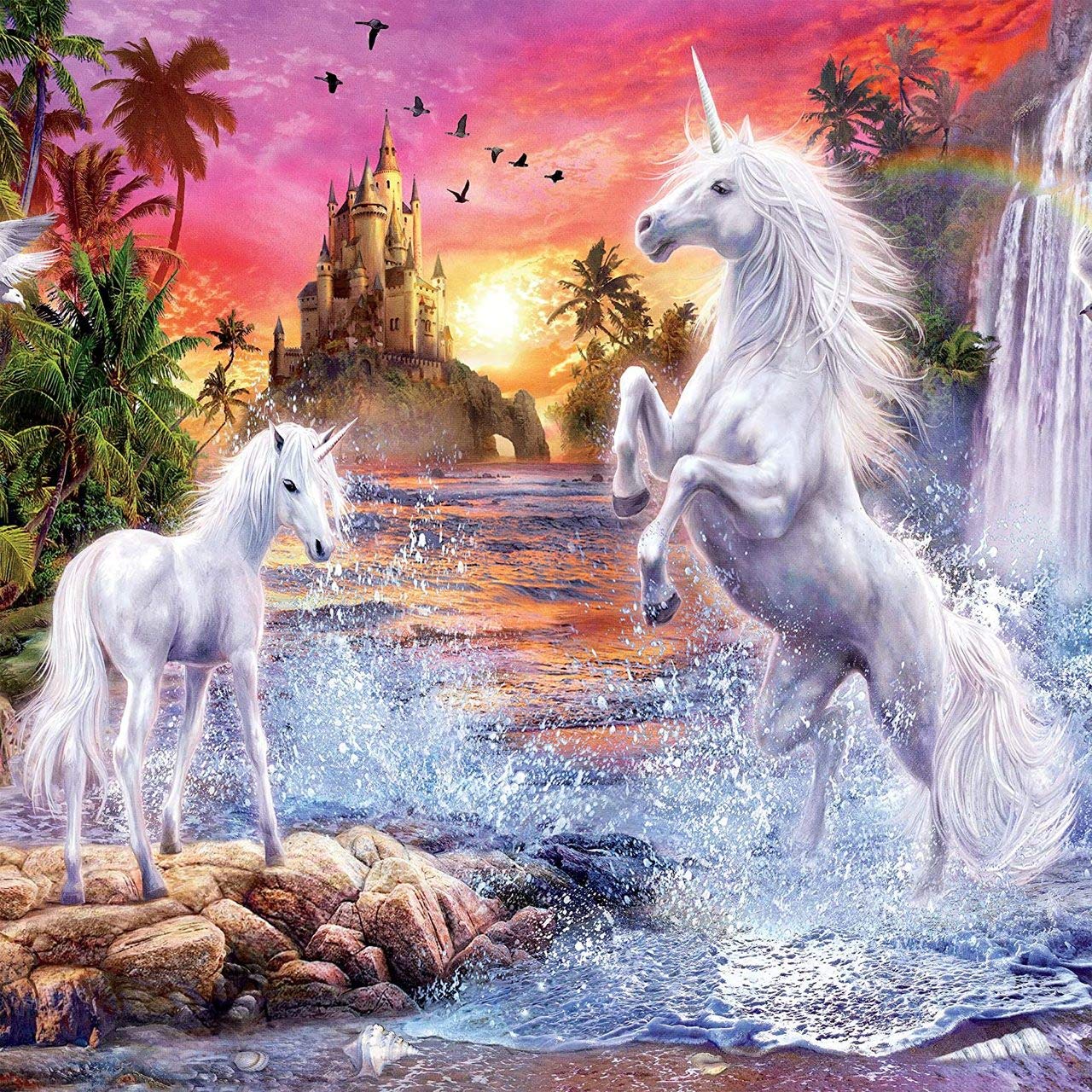 Amazon.com: Ceaco - Unicorns Glitter - Unicorn Waterfall Sunset