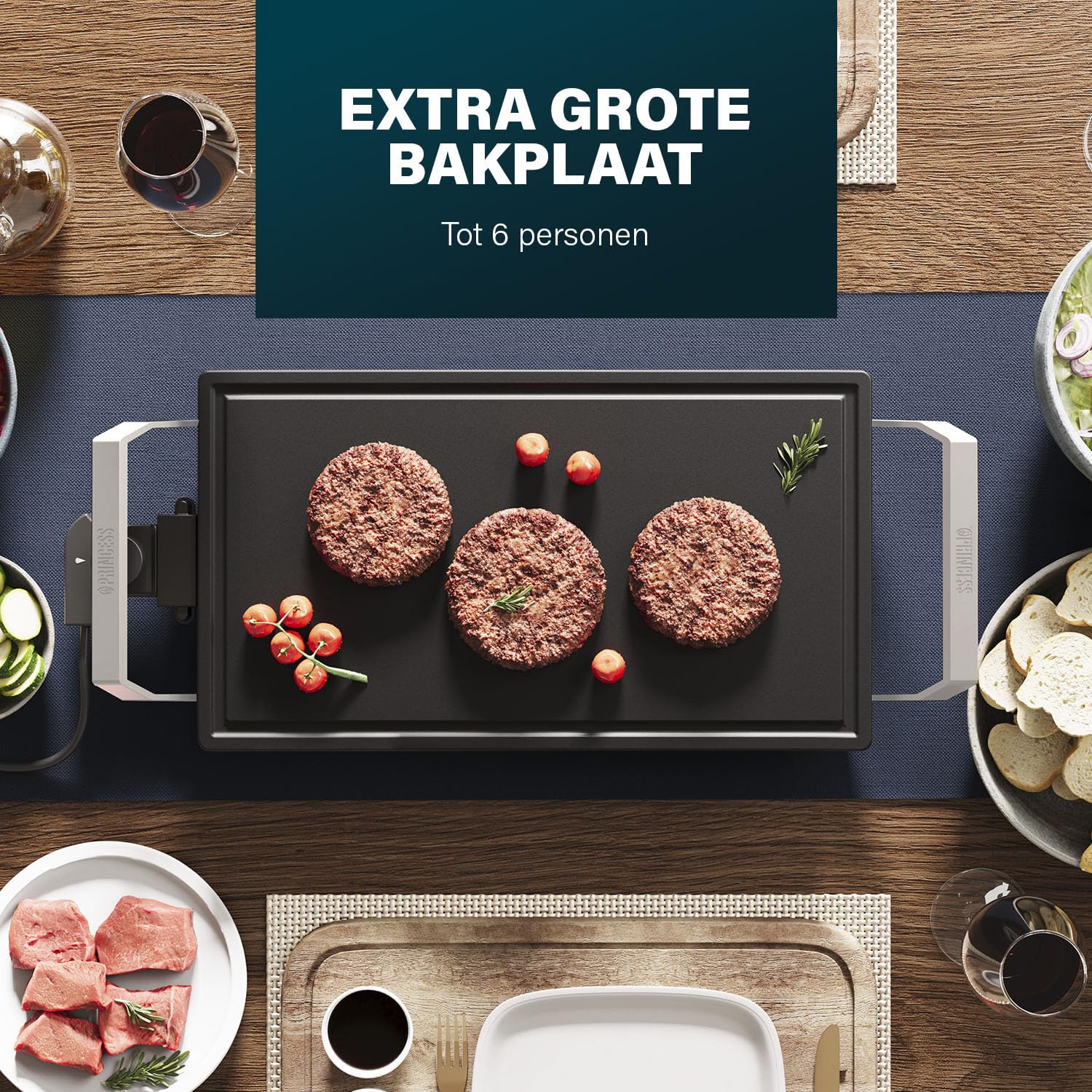 Princess Table Chef Premium Stone Grill – Extra Large Grill Plate