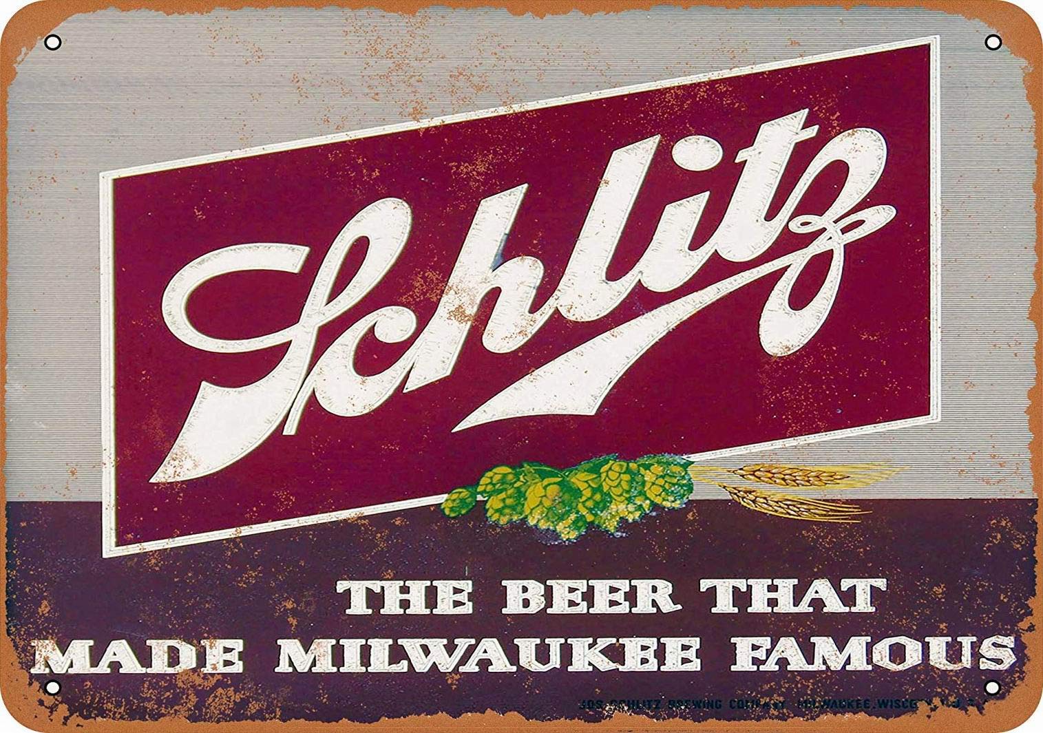 Amazon.com: LoMall Vintage Tin Sign 12x16 Schlitz Beer Funny Home
