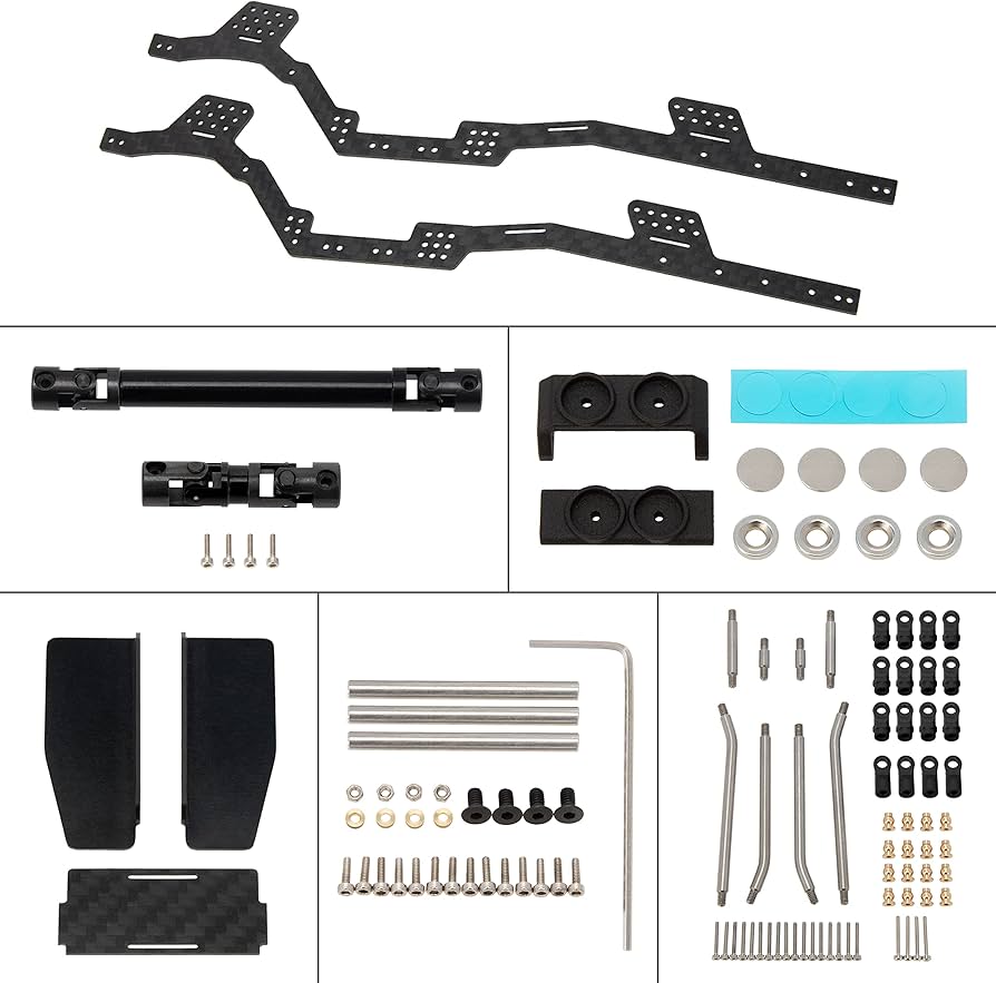 Amazon.com: MEUS RACING SCX24 LCG Chassis Frame Kit Carbon Fiber