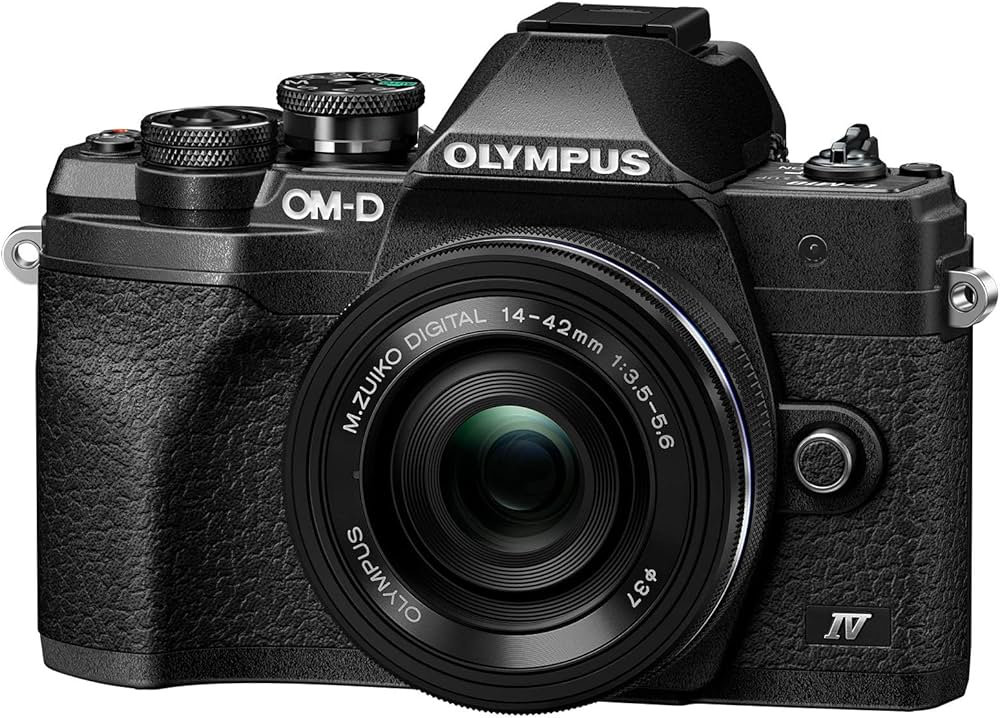 Olympus OM-D E-M10 Mark IV Camera (Black) and M.Zuiko Digital ED