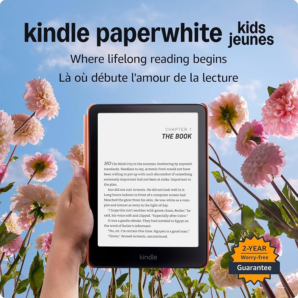 Amazon Kindle Paperwhite Kids 16GB (newest model) – larger 7