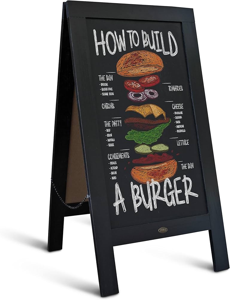 Amazon | 素朴なヴィンテージブラック木製Aフレーム黒板/歩道黒板