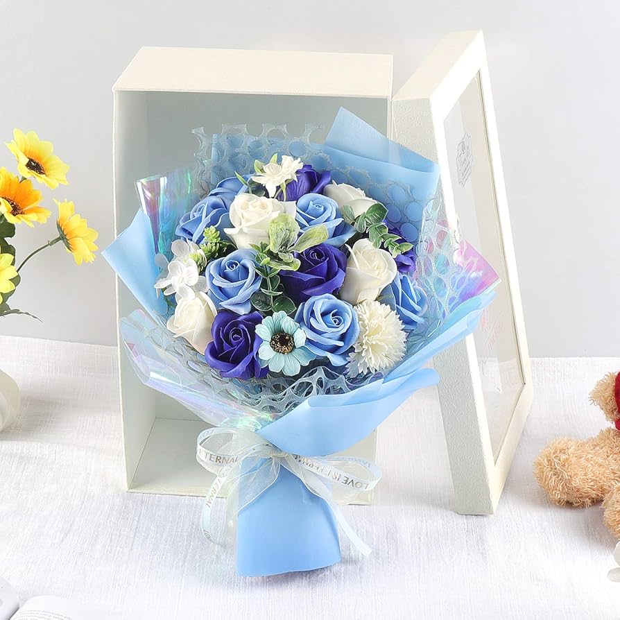 Amazon｜RERXN 薄い色、癒す花 フラワー(17輪) ソープフラワー