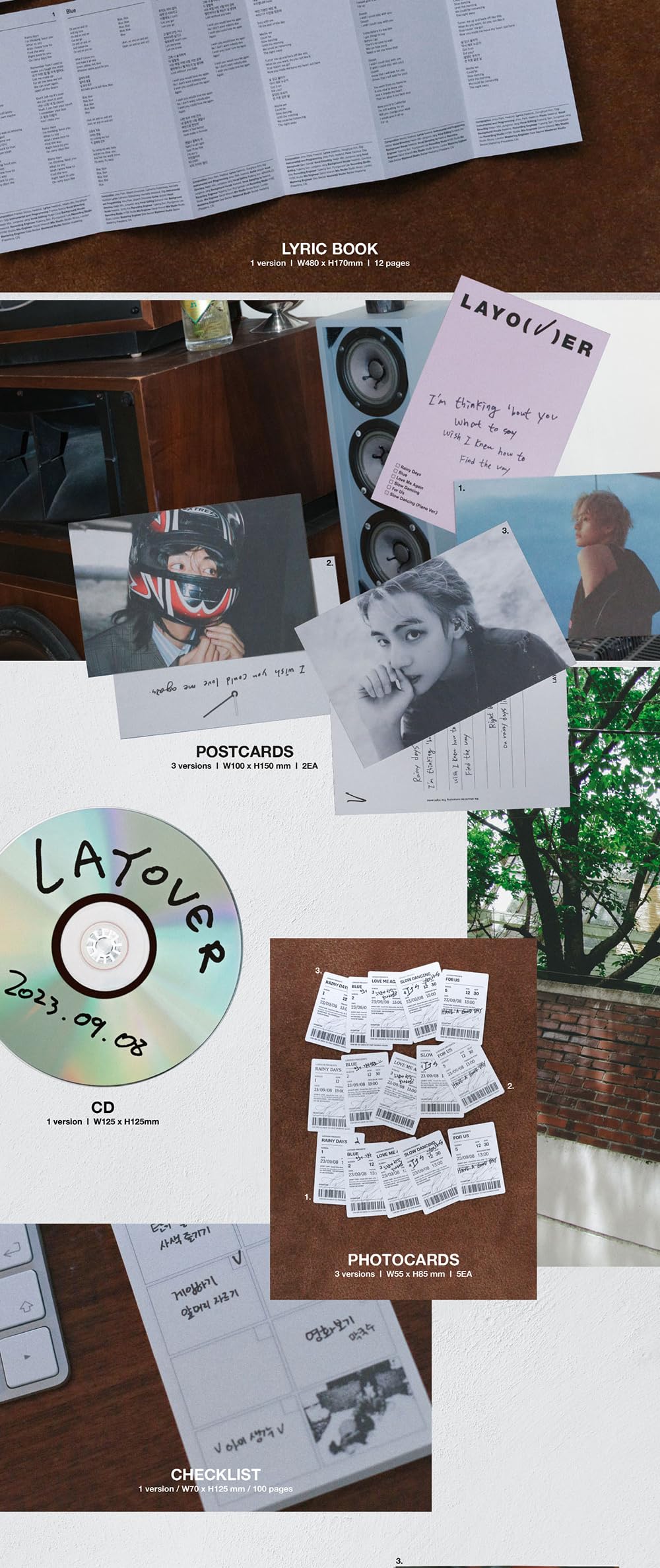 Amazon.com: BTS V Layover 1st Solo Album Standard 3 Version SET