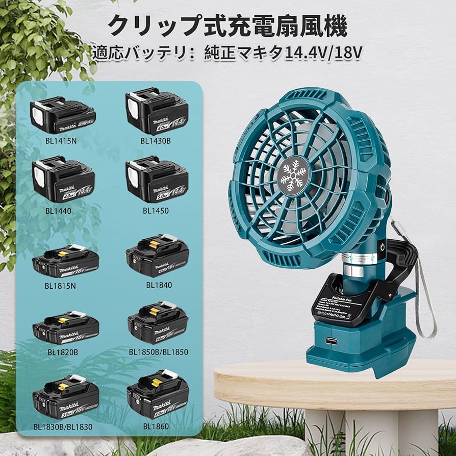 Amazon | 卓上扇風機 ポータブルクリップ式ファン マキタ 風機静音