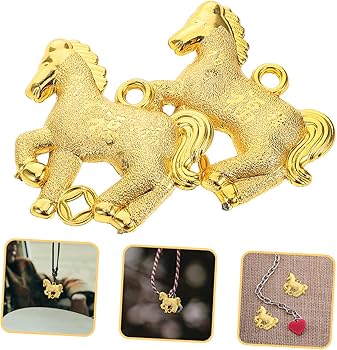 Amazon.co.jp: [TOPPERFUN] 10個年干支馬ゴールドチャーム 馬の