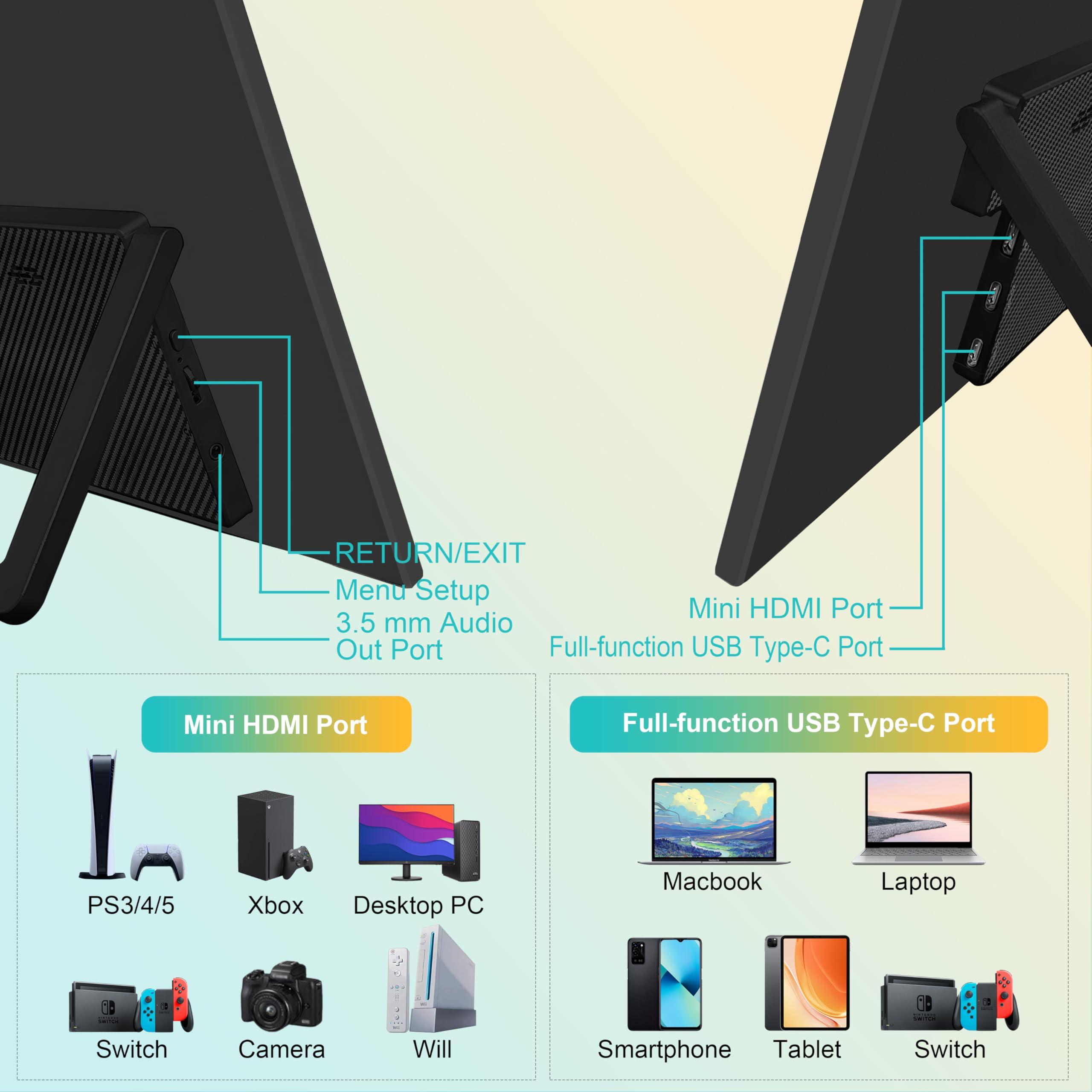 Amazon.com: aimuonos 18.5inch Portable Monitor for Laptop,1080P