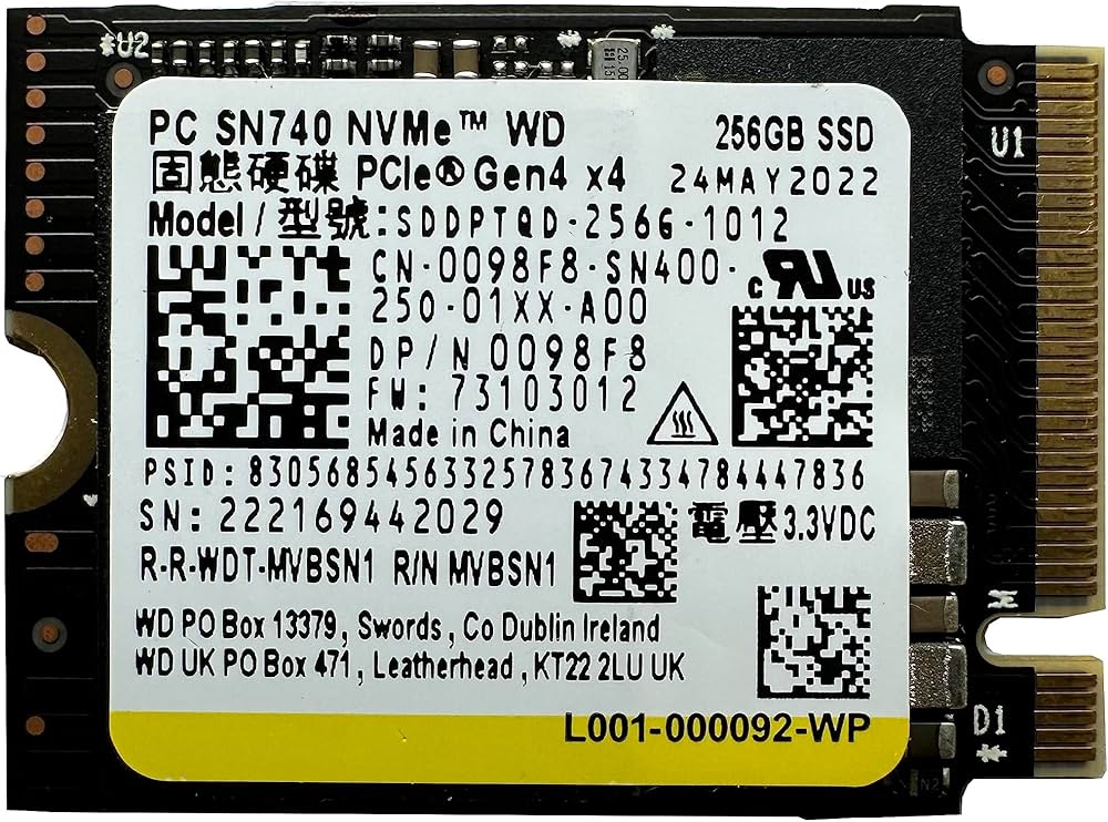 Amazon | WD SN740 256GB SSD M.2 2230 30mm NVMe PCIe 4.0 Gen 4 x 4