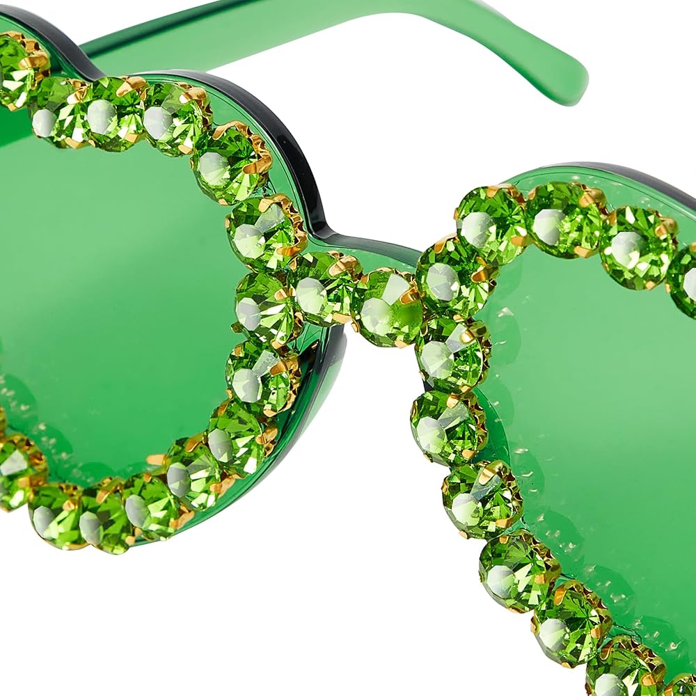 Amazon.co.jp: Zando グリーンサングラス グリーンハートサングラス