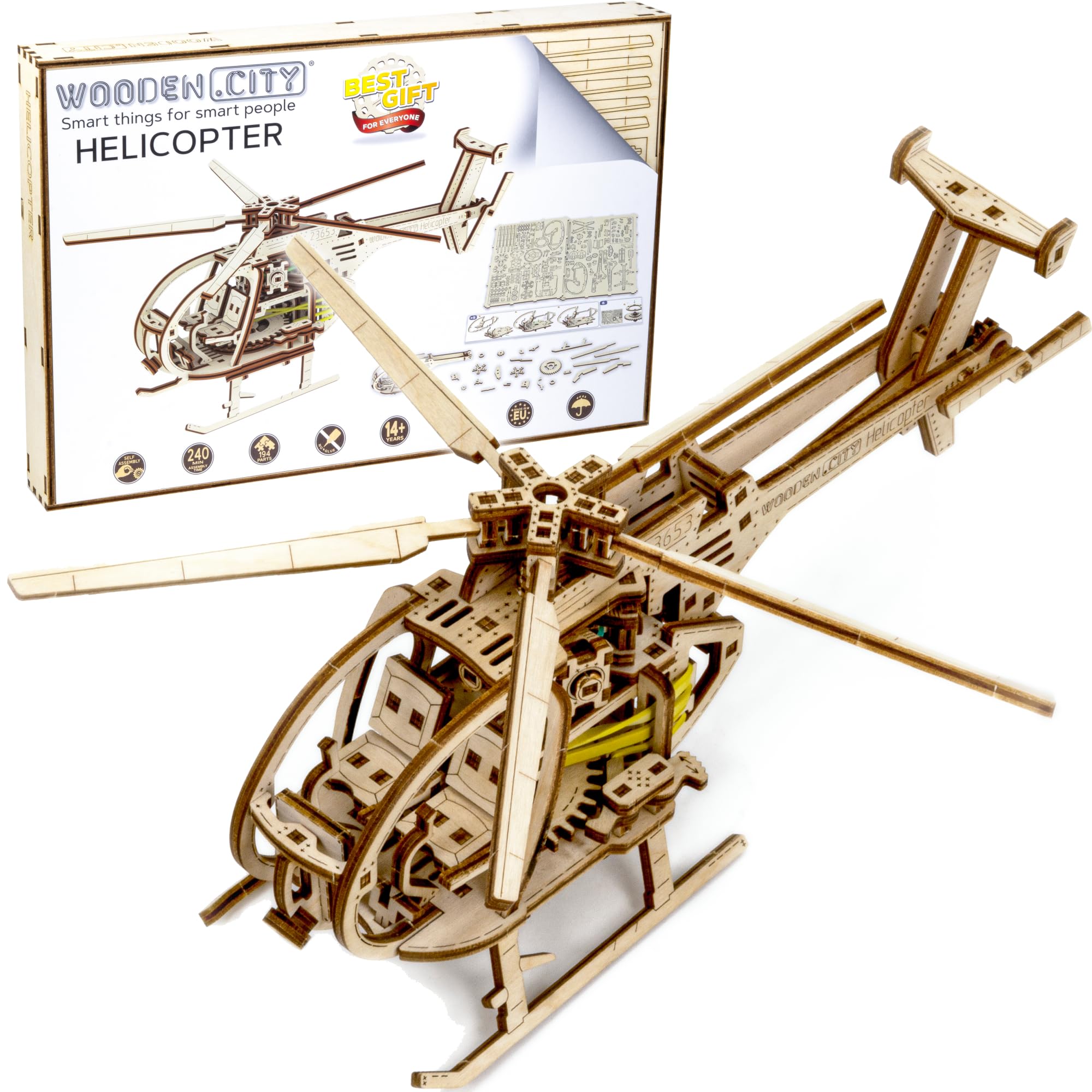 Amazon.com: WOODEN.CITY Helicopter 3D Wooden Puzzle – Wooden Model