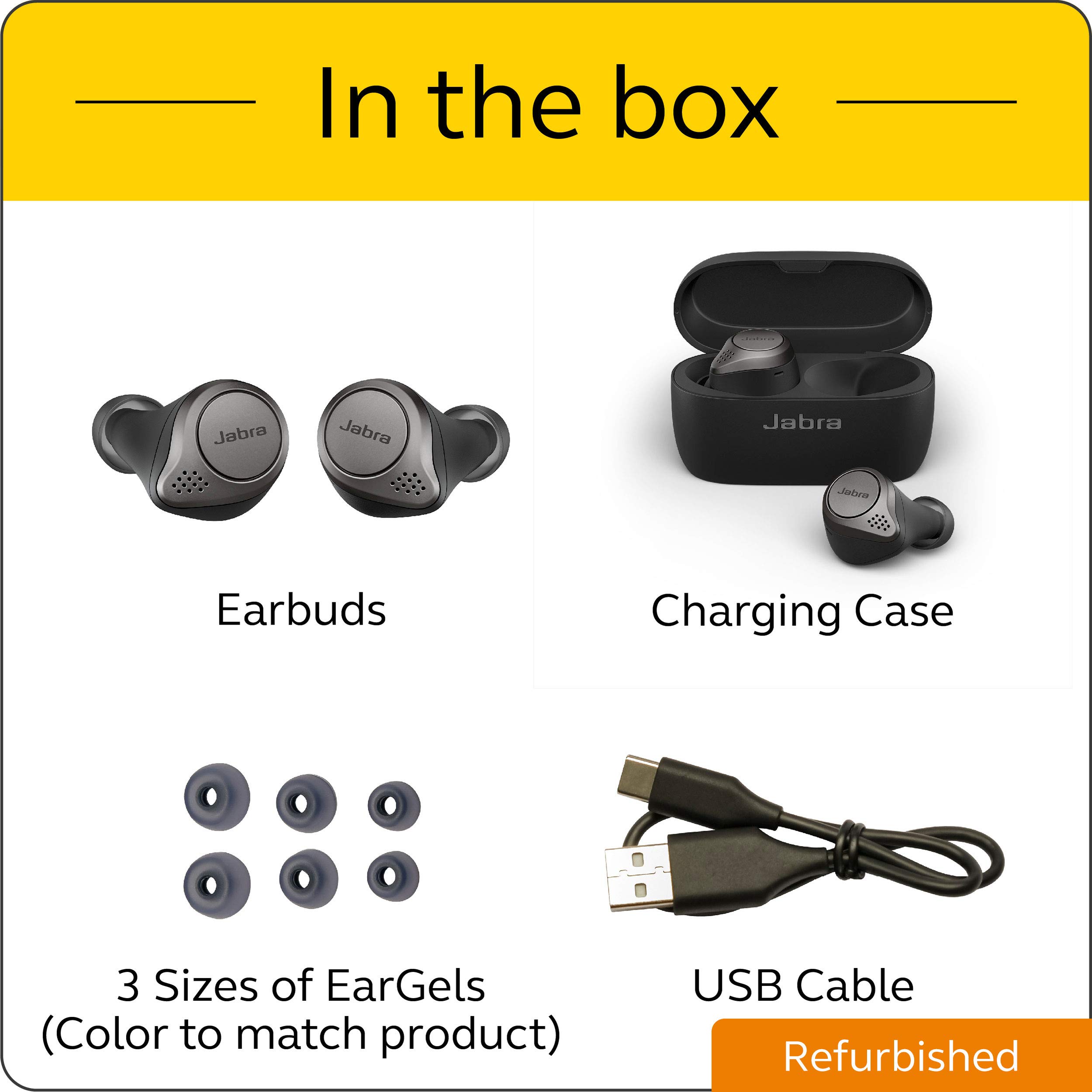 Amazon.com: Jabra Elite 75t Titanium Black Voice Assistant Enabled