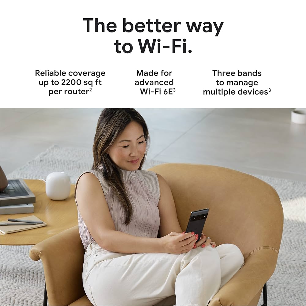Amazon.com: Google Nest WiFi Pro - 6E - Reliable Wi-Fi System with