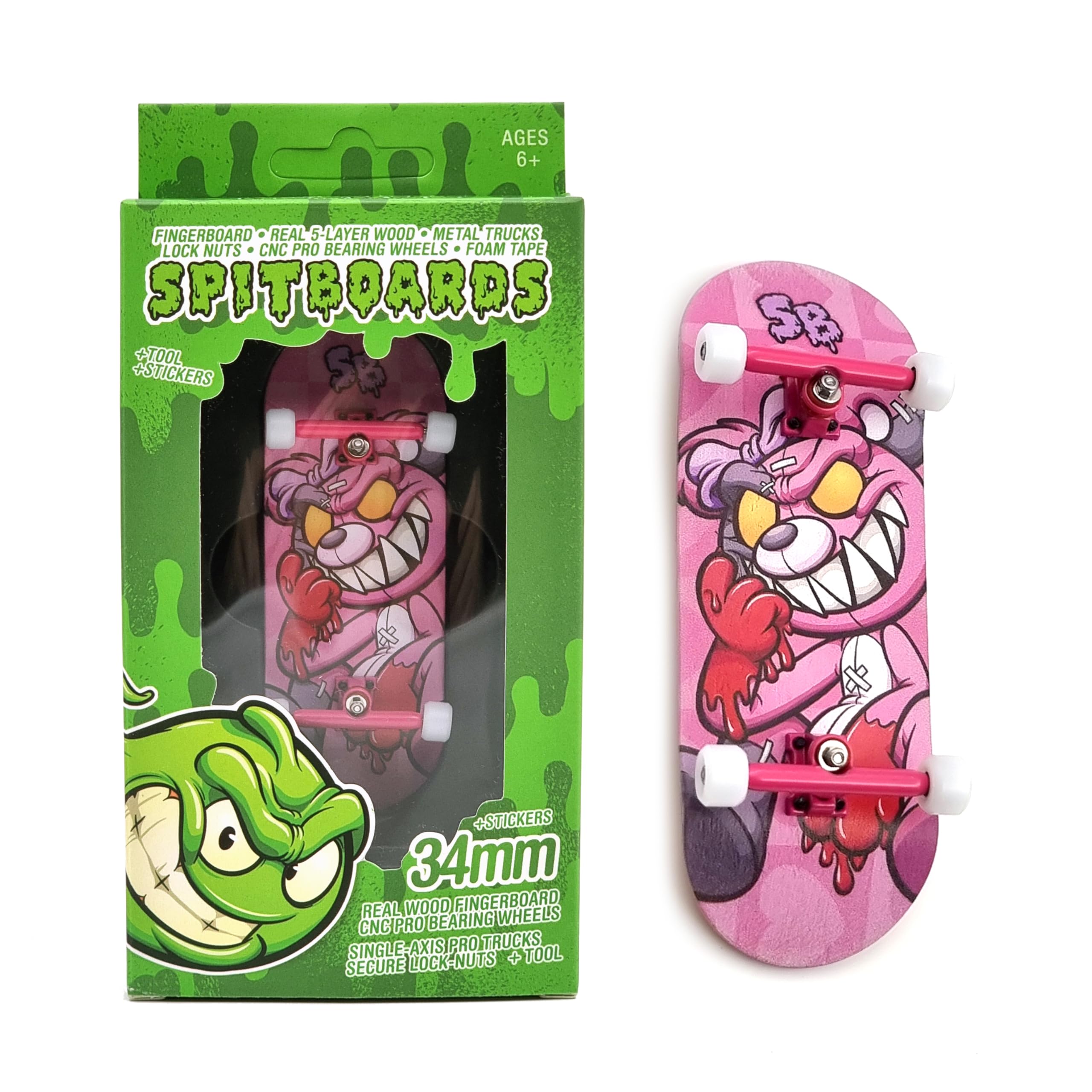 Amazon.com: SPITBOARDS® 34mm x 96mm Pro Fingerboard Set-Up