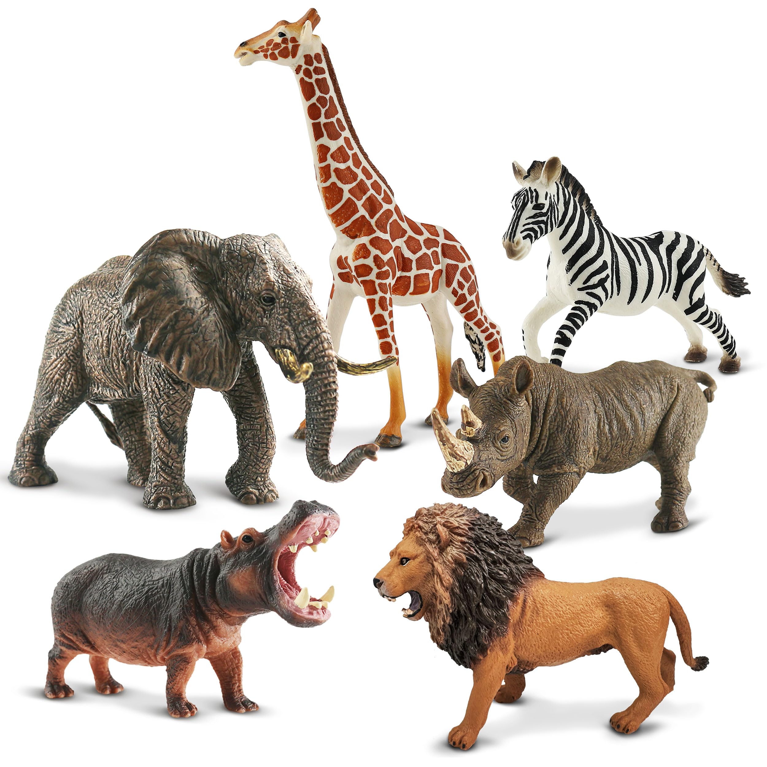 Amazon.com: Zippytots 6PCS Safari Animal Figure Toys for Kids 3-5