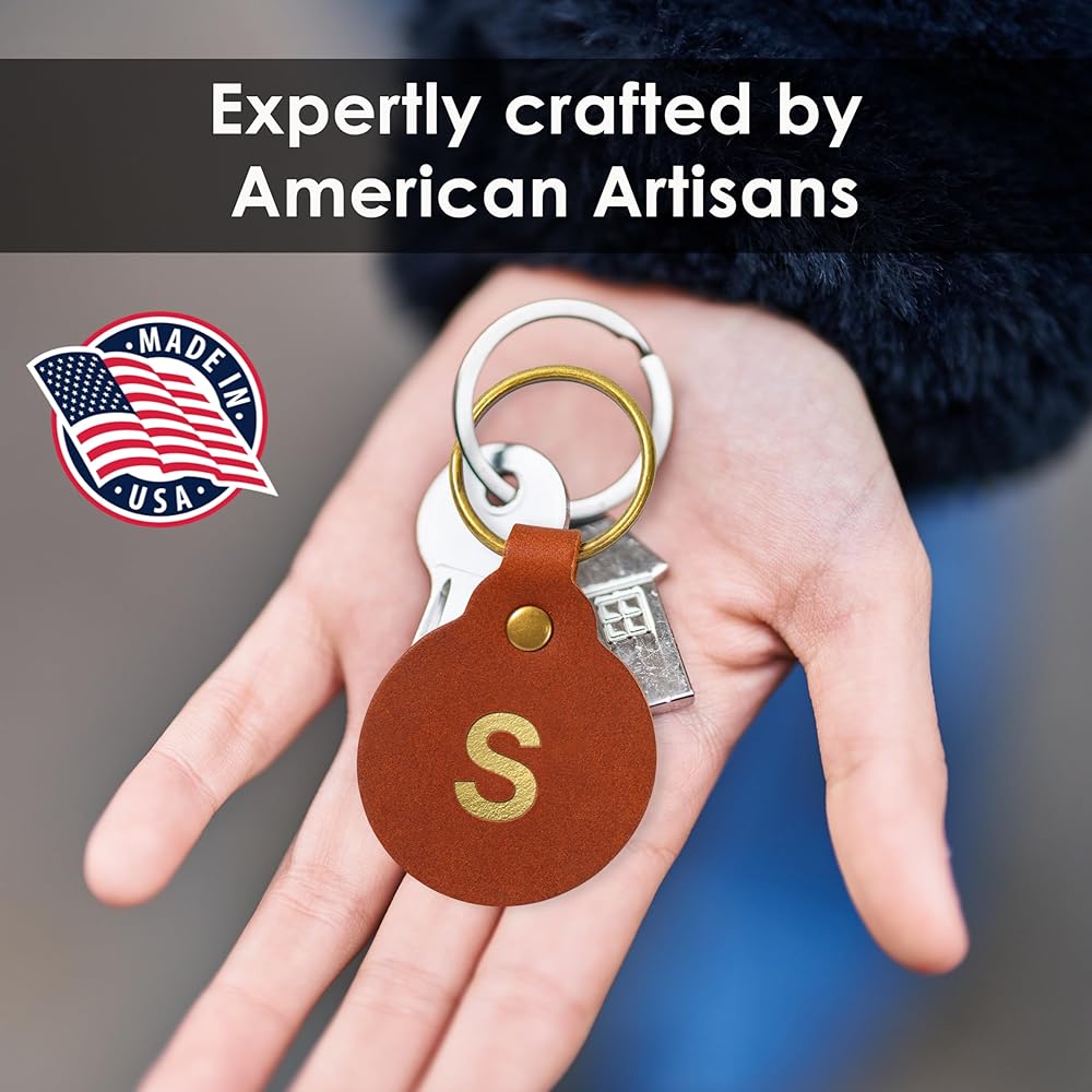 Amazon.com: Northwind Personalized Leather Circle Keychain