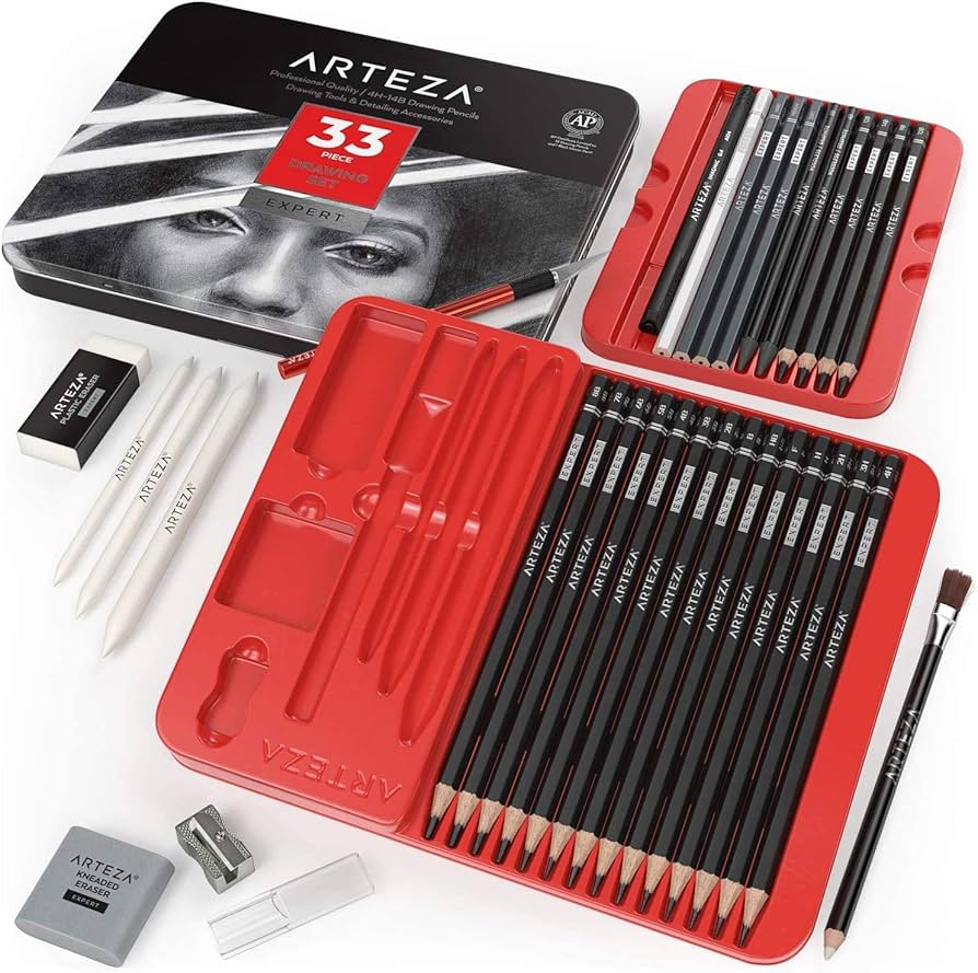 Amazon.com: Arteza Drawing Set for Adults, Set of 33 Artist