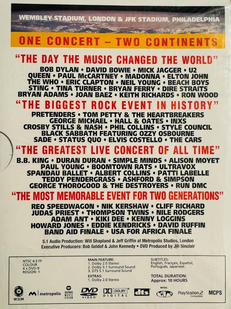 WACR2 Live Aid (4 Disc Set), English: Amazon.ca: Various Artists