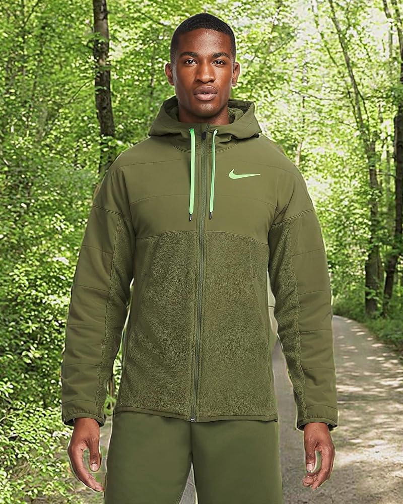 Amazon.com: Nike Therma Fleece Full-Zip Winterized - Rough Green