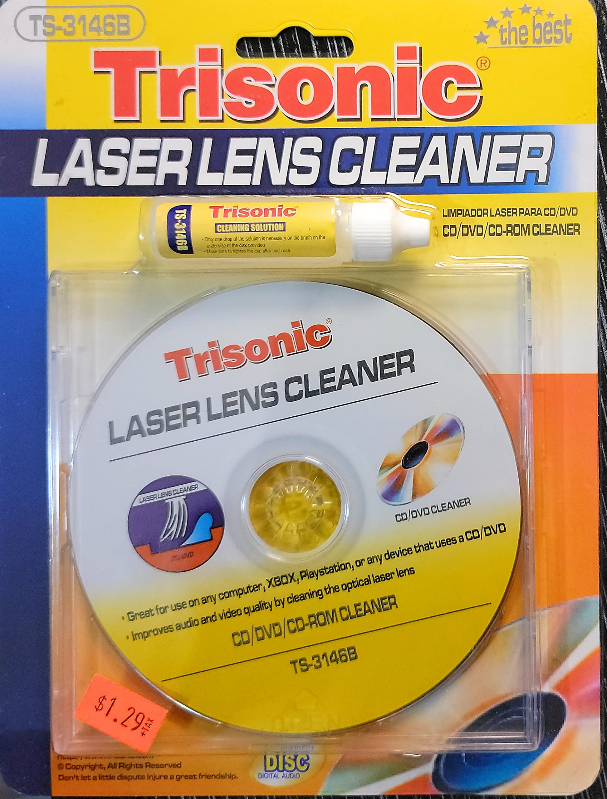 Amazon.com: Trisonic CD/DVD/CD-ROM Laser Lens Cleaner-Liquid
