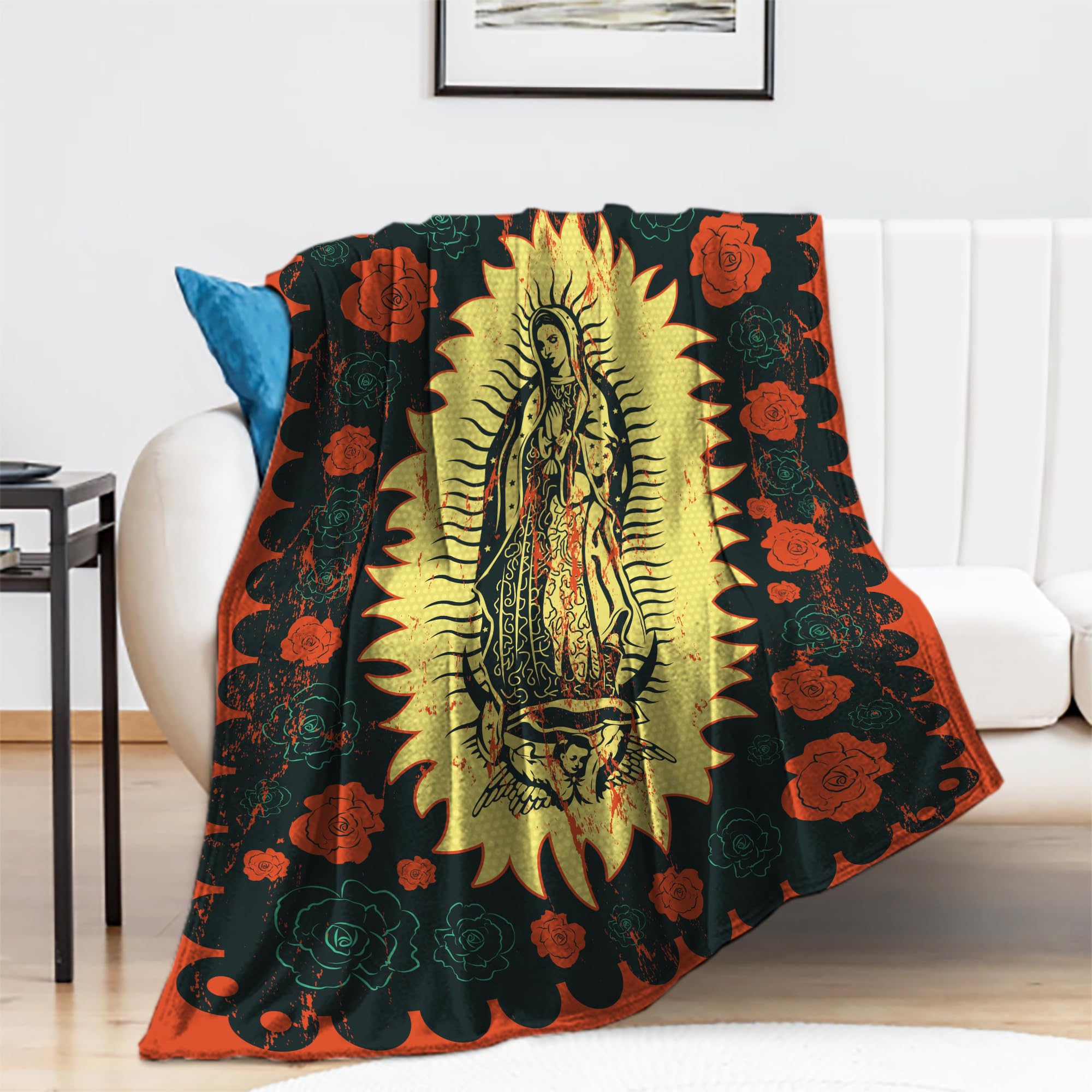 Amazon.com: QIULIBMH Virgin Mary Blanket Gifts Our Lady of