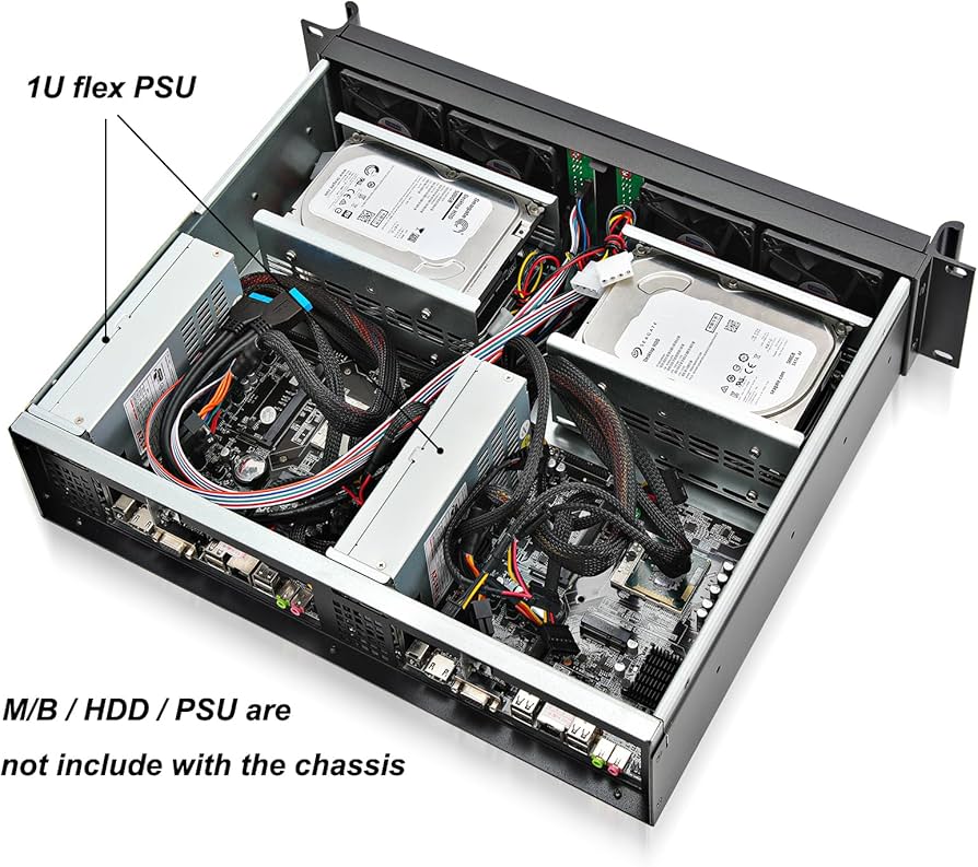 Amazon.com: 2U Rackmount Case for Dual Mini-ITX MB 14