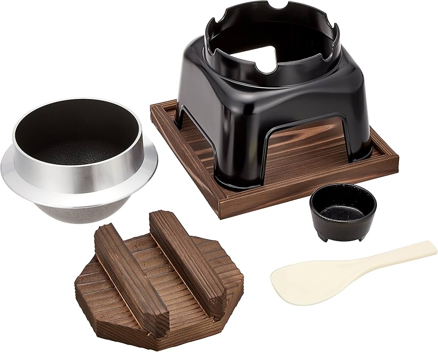 Amazon｜遠藤商事 TKG 卓上ご飯鍋 フッ素加工 釜めしセット 1合炊