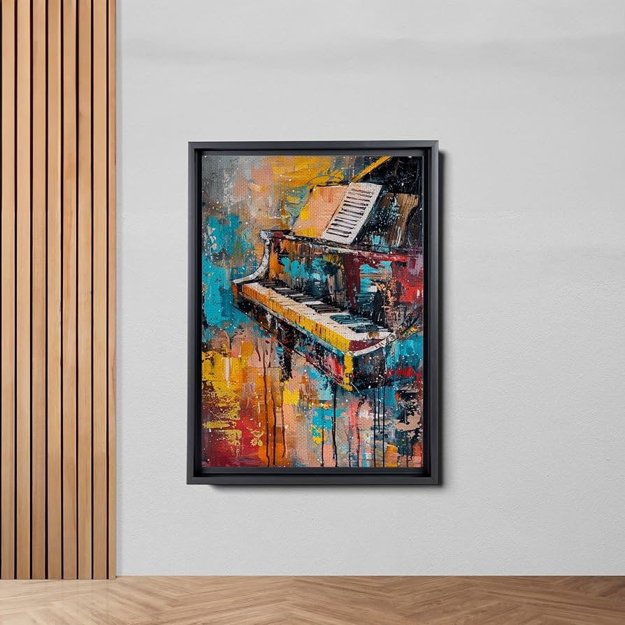 Amazon.com: Abstract Piano Canvas Wall Art, Piano Art, Art For