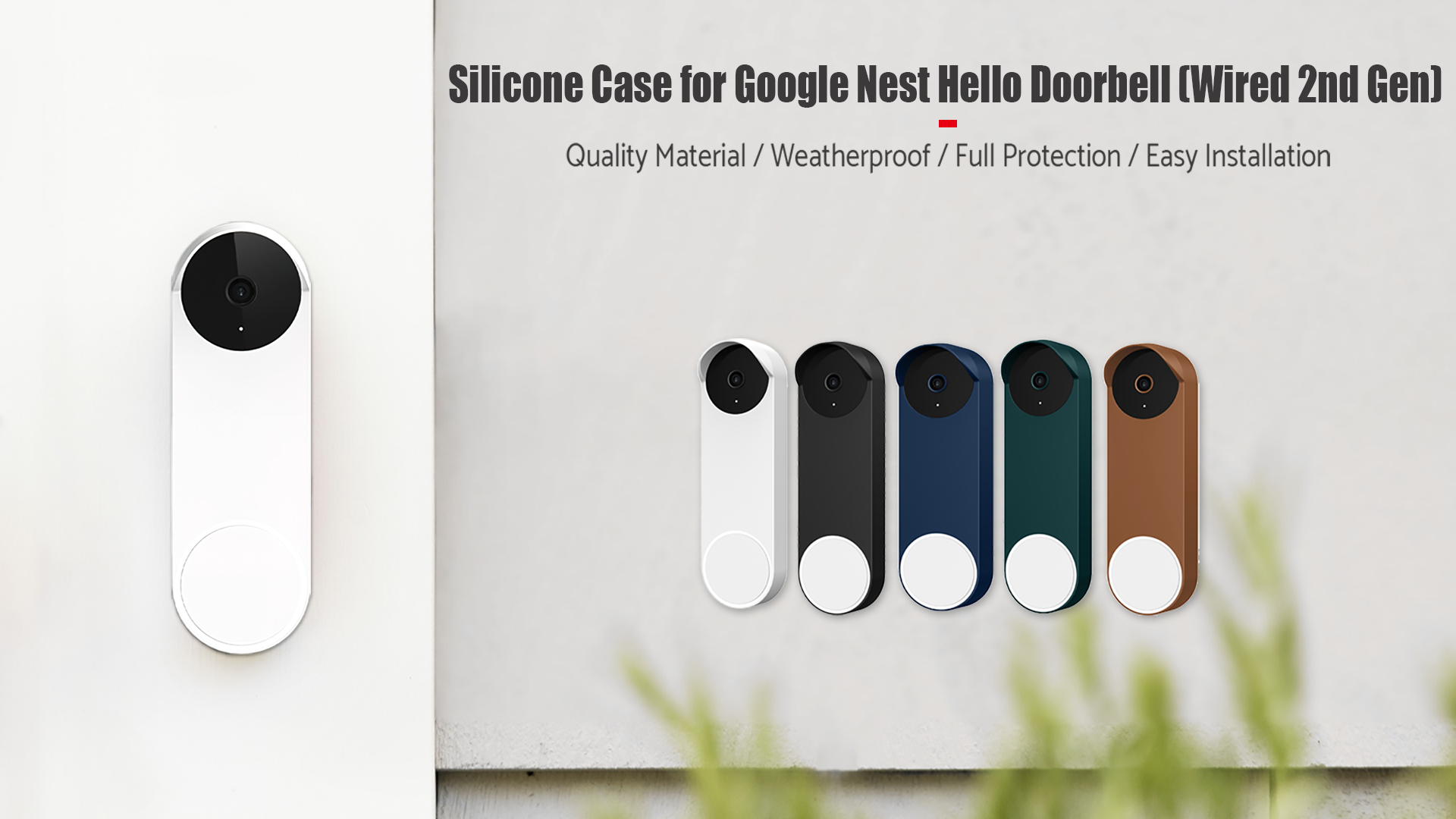 PUUUCI Silicone Case for Google Nest Hello Doorbell (Wired, 2nd