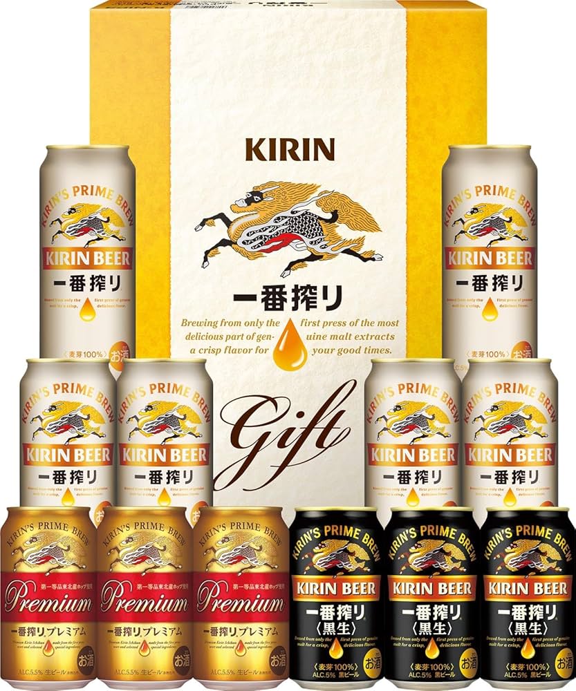 Amazon.co.jp: 一番搾り ビールギフト 350ml×10本 500ml×2本 キリン一