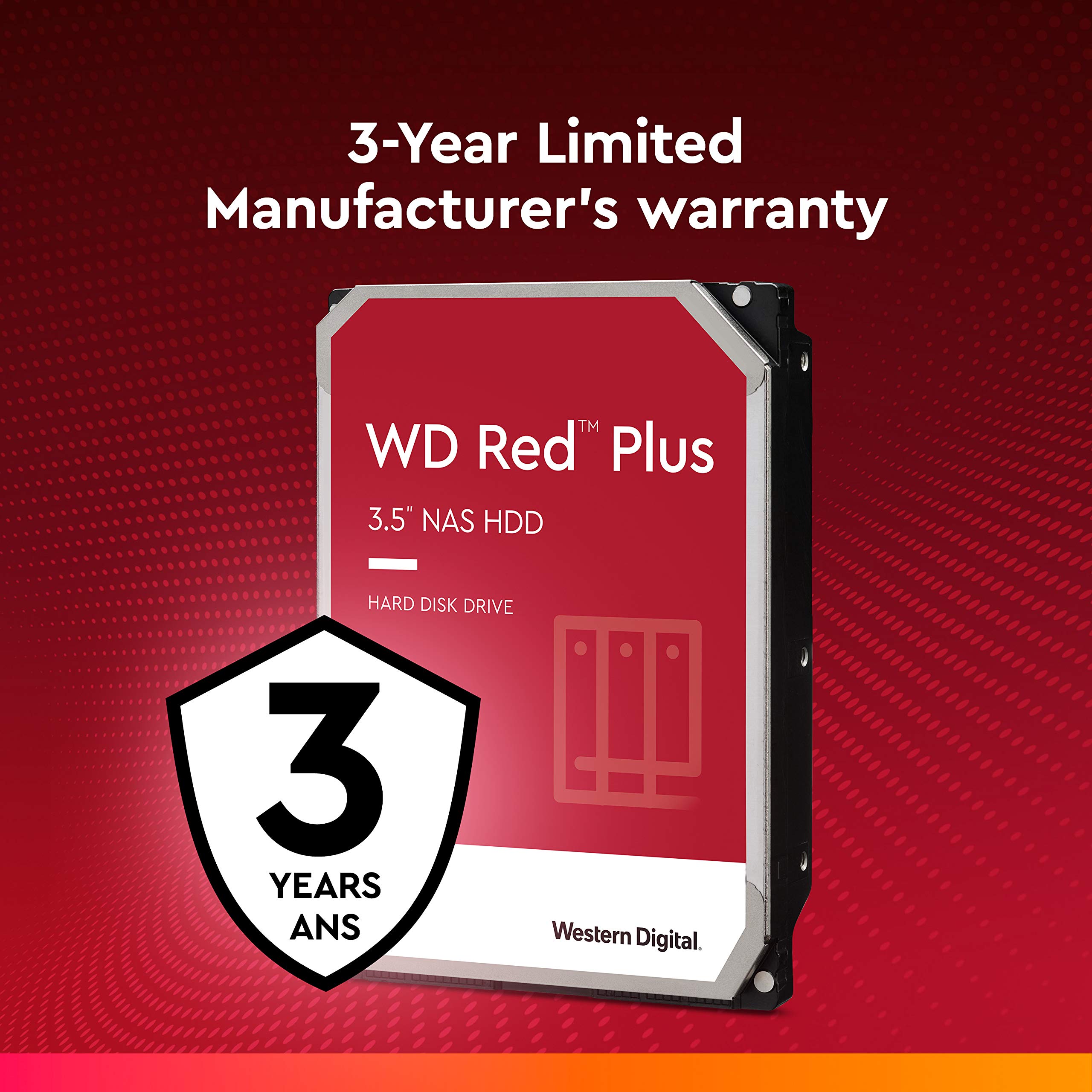 Western Digital 4TB WD Red Plus NAS Internal Hard Drive HDD - 5400