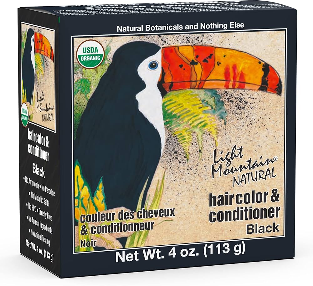 Amazon.com : Light Mountain Henna Hair Color & Conditioner – Black