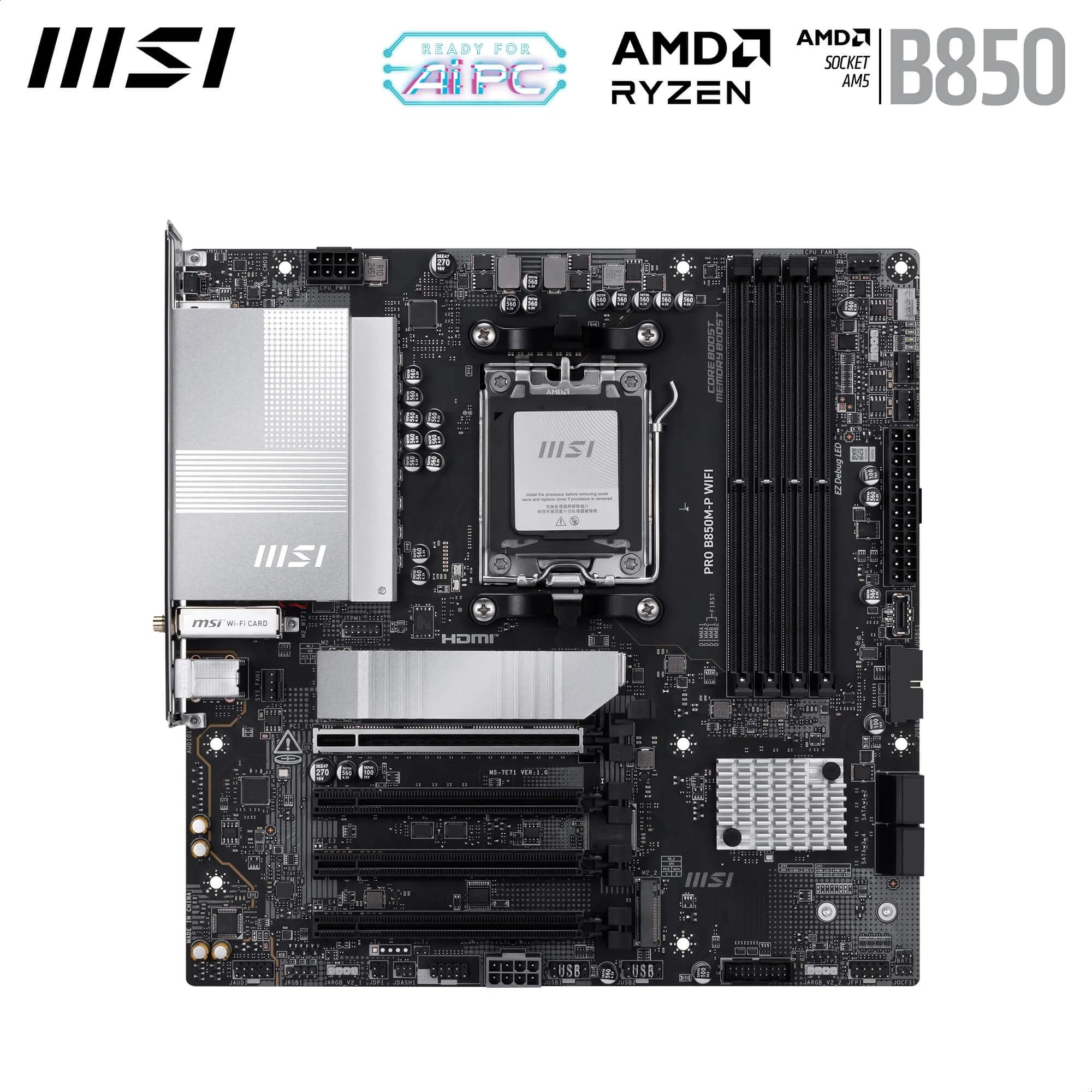 Amazon | MSI PRO B850M-P WiFiマザーボード、ATX - AMD Ryzen 9000
