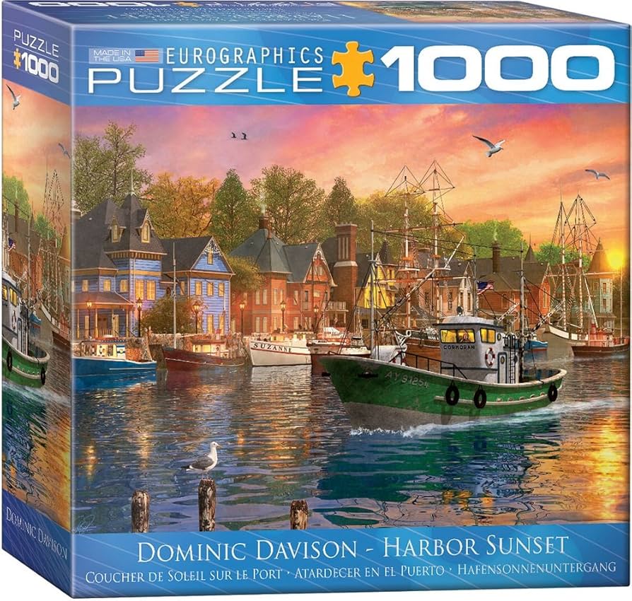 Amazon.com: Harbor Sunset - 1000 Piece Jigsaw Puzzle : Toys & Games