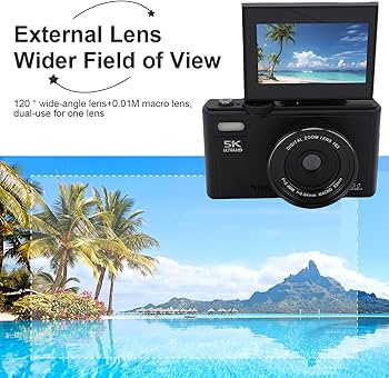 Amazon | デジタルカメラ 5K UHD 75MP、オートフォーカス トラベル