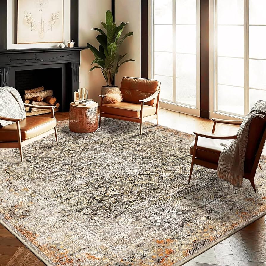 Amazon.com: CHAMPLANT Area Rug 9'x12' Washable Vintage Traditional