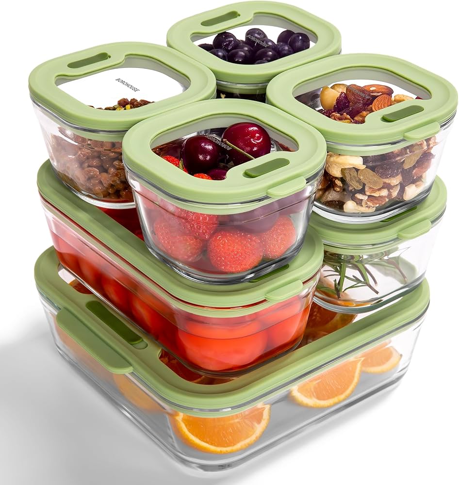 Amazon｜BOROHOUSE 耐熱ガラス 保存容器 7点セット（240ml×4、560ml×2