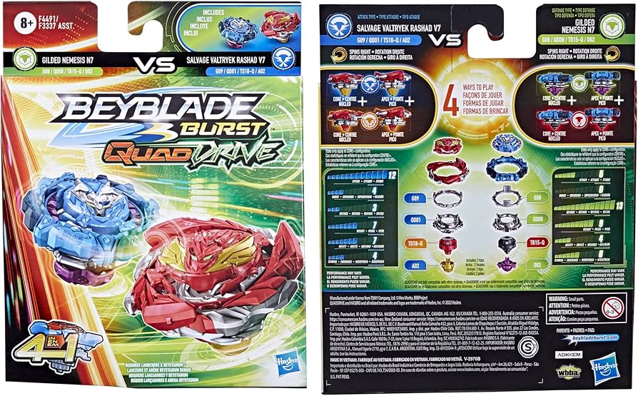 Amazon.com: BEYBLADE Burst QuadDrive Salvage Valtryek Rashad V7