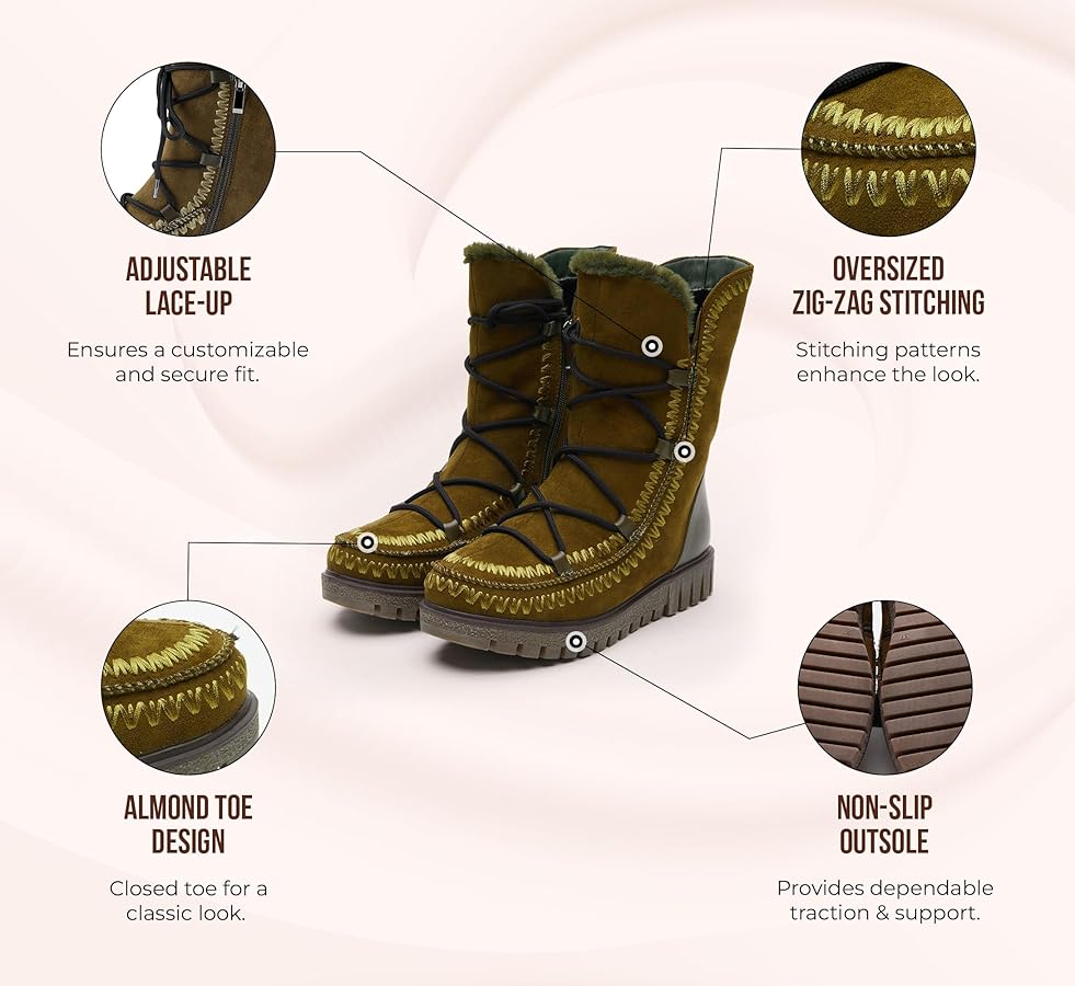 Amazon.com | Azura Stich Women's Snow Boots | Shoes for Women with