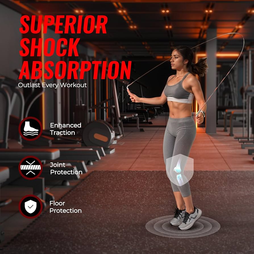 Amazon.com: SUPERJARE 0.56'' Thick 24 Pcs 96 Sq Ft Rubber Top