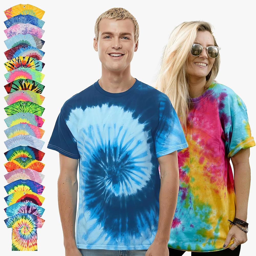 Tie-Dye Adult 5.4 oz., 100% Cotton T-Shirt XL CORAL REEF | Amazon.com